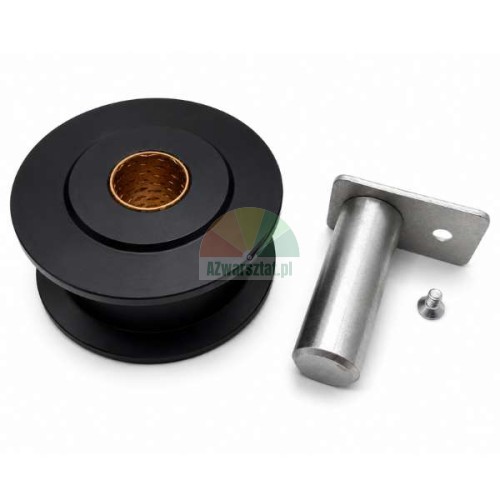 Chain guide pulley set with brass bushing, steel mounting pin and screw for vehicle lift