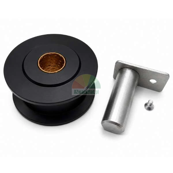 Chain guide pulley set with brass bushing, steel mounting pin and screw for vehicle lift