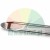 Close-up of the contoured handle of a stainless steel cosmetic tool with a matte textured strip