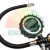 Digital tire inflator pressure gauge with LCD display and flexible hose on white background.