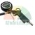 Digital tire inflator gun with LCD pressure gauge and rubber protection cover isolated on white background.