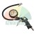 Tyre inflator gun with 0-16 bar pressure gauge and flexible hose