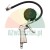 Tire inflator gun with pressure gauge and flexible hose