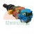 Industrial joystick switch with modular red and blue contact blocks, 3 cm dimension marked, on a white background.