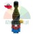 Industrial joystick switch with rubber boot and contact blocks on a white background