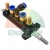Pneumatic valve manifold block with push-in fittings, silencers and 36 mm mounting hole distance