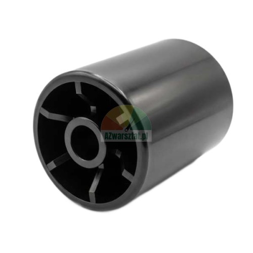 Wide black plastic pressure roller with internal ribbing