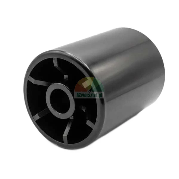 Wide black plastic pressure roller with internal ribbing