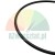 Black rubber O-ring seal on a white background