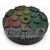 Round black rubber jack pad 12 cm for car lift with anti-slip embossed pattern