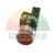Red illuminated industrial push button switch with metal bezel and mounting block on white background