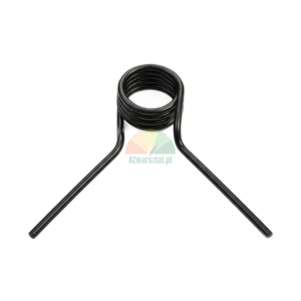 Black metal torsion spring on a white background