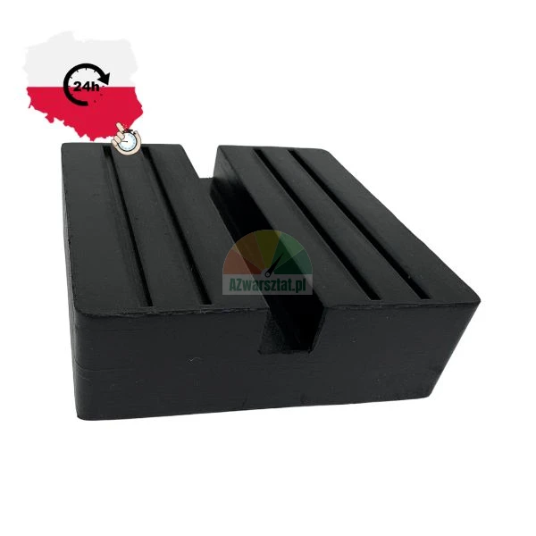 Black rubber jack pad adapter with deep groove and anti-slip surface