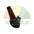 Black plastic mounting clip on white background