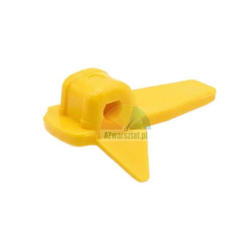 Yellow plastic insert protector for tire changer mount demount head Type AI on white background