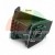 Black metal tyre changer clamping jaw with marked technical dimensions on a white background