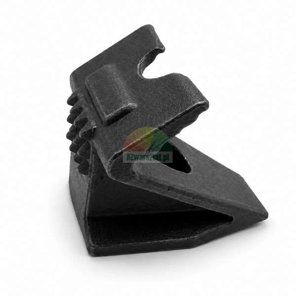 Black cast iron beam clamp for steel structures on a white background.