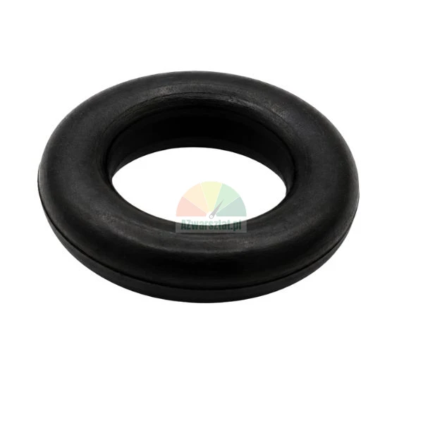 Black rubber O-ring seal on a white background