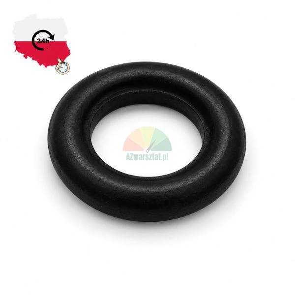 Black rubber O-ring seal on a white background