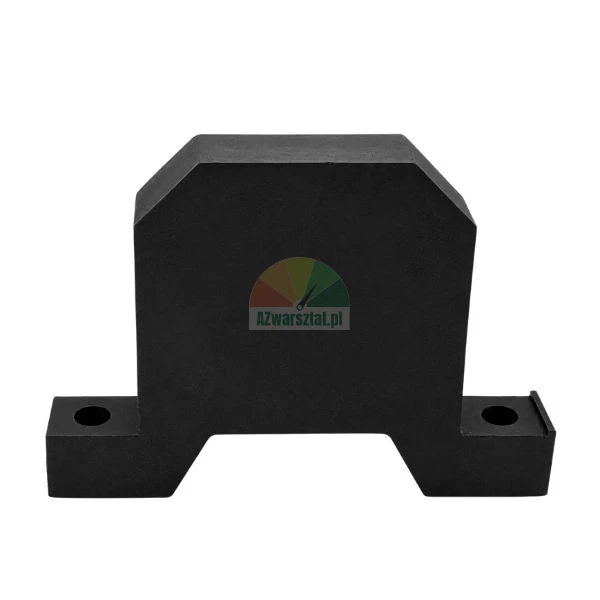 Black plastic mounting block bracket with screw holes on a white background