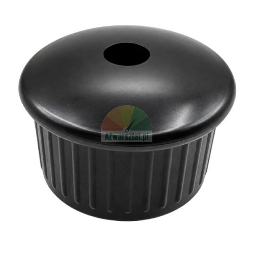 Black plastic holder for a 36 mm hexagonal rod on a white background