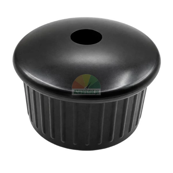 Black plastic holder for a 36 mm hexagonal rod on a white background