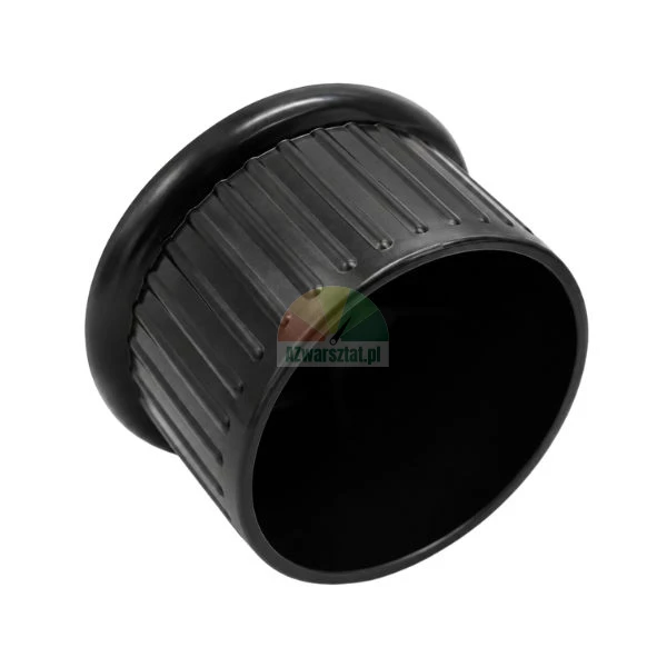 Black plastic ribbed cap with a flared rim isolated on a white background
