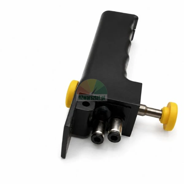 Pneumatic control handle valve for tire changer machine with yellow buttons and quick connect fittings
