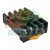 Black 8-pin relay socket with screw terminals for DIN rail