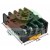 Black DIN rail relay socket with screw terminals measuring 5.2 cm by 4 cm