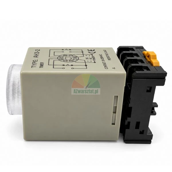 DIN rail screw terminal socket with AH3-2 timer relay
