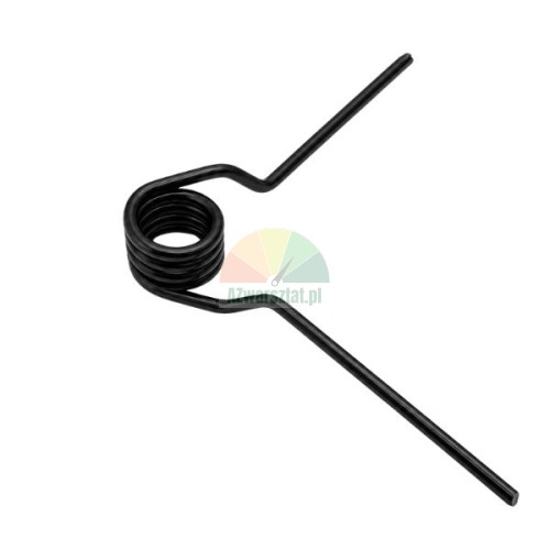 Black 23 mm tire changer rotation switch spring on a white background