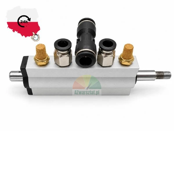 Complete aluminum pedal valve block type I with push-in fittings and silencers